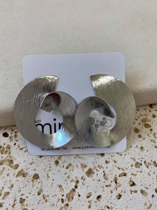 Silver swirl earrings
