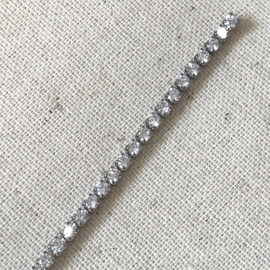 Extra long silver crystal earrings