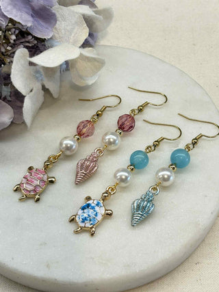Under the Sea drop earrings - pink