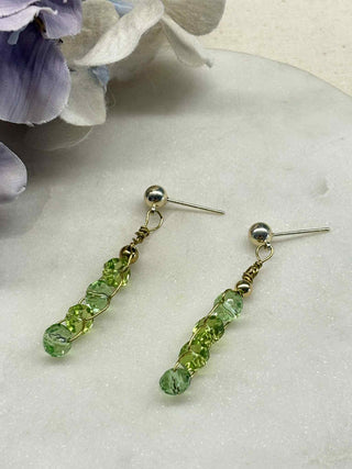 Green lights shining bright stud earrings