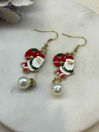 Santa with Bauble Christmas earrings