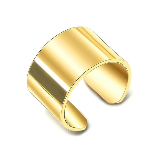 Wide gold band ring - size 8