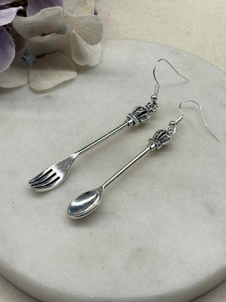 What the fork, knife and spoon earrings