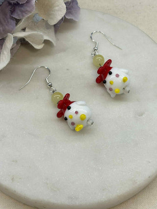 Animal world glass earrings