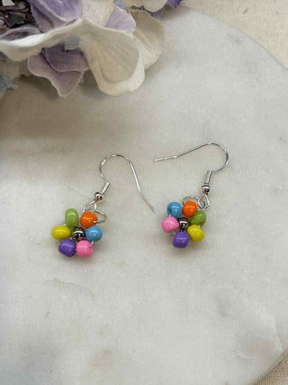 Rainbow daisy hook earring