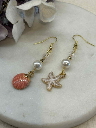 Under the Sea drop earrings - coral