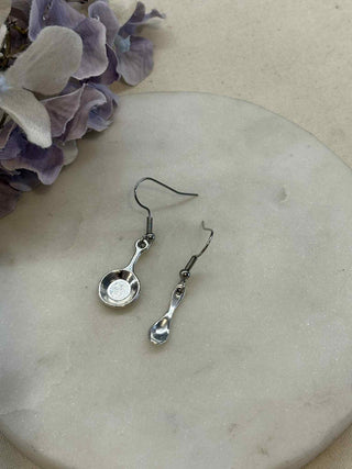 What the fork, knife and spoon small earrings