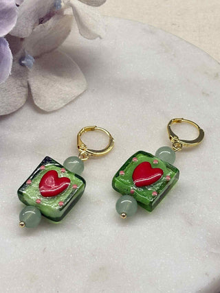 Love all boxed up earrings - red