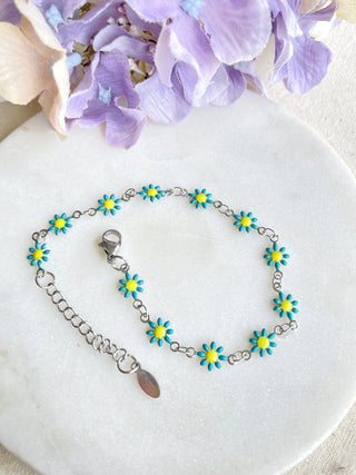 Daisy Bracelet - Aqua