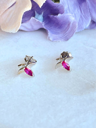Saurus Earrings - Red