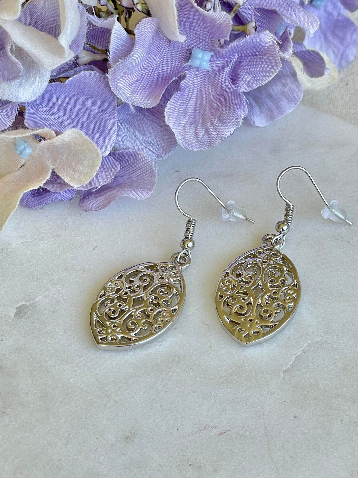 Silver filigree earrings