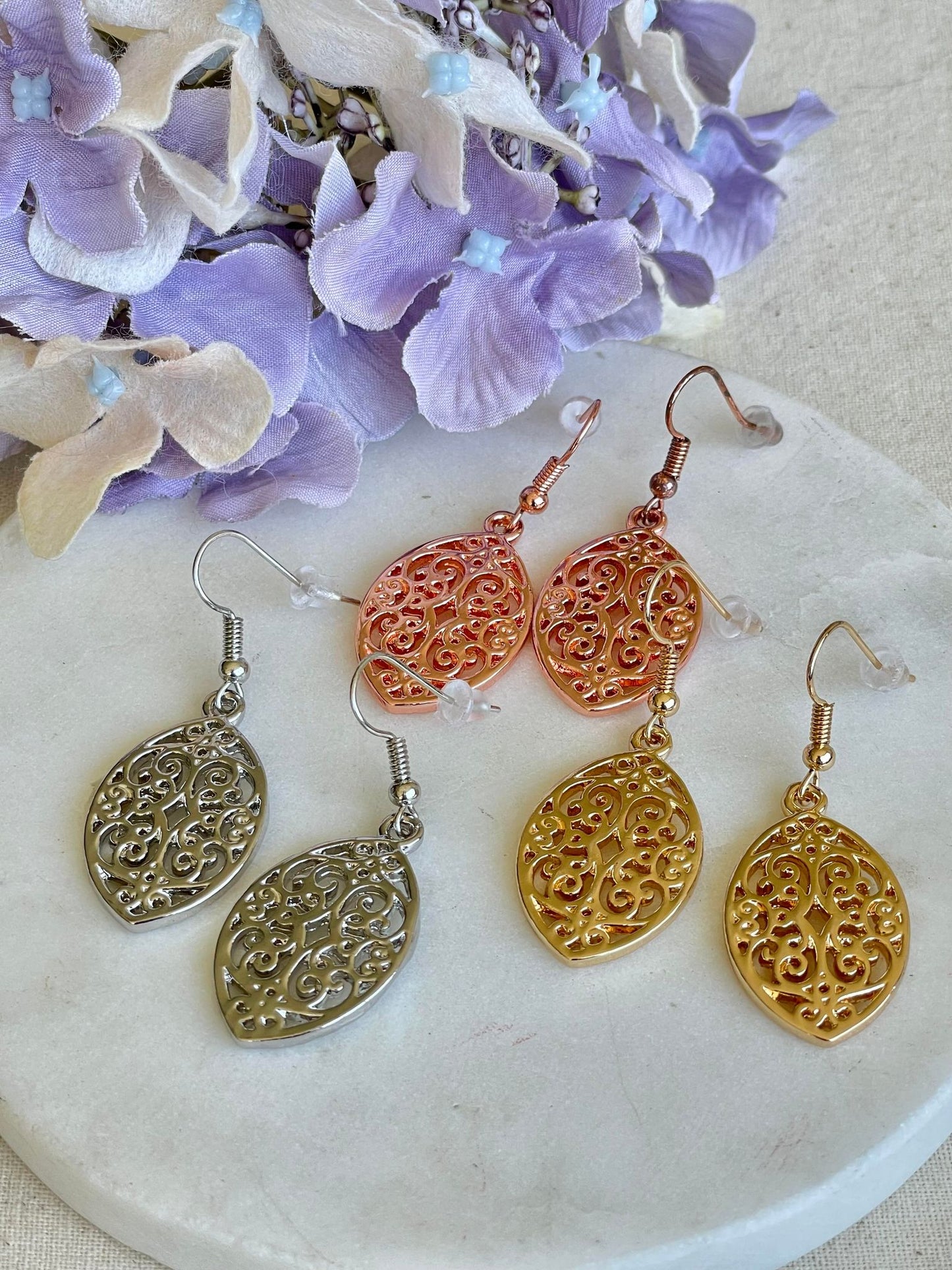 Silver filigree earrings