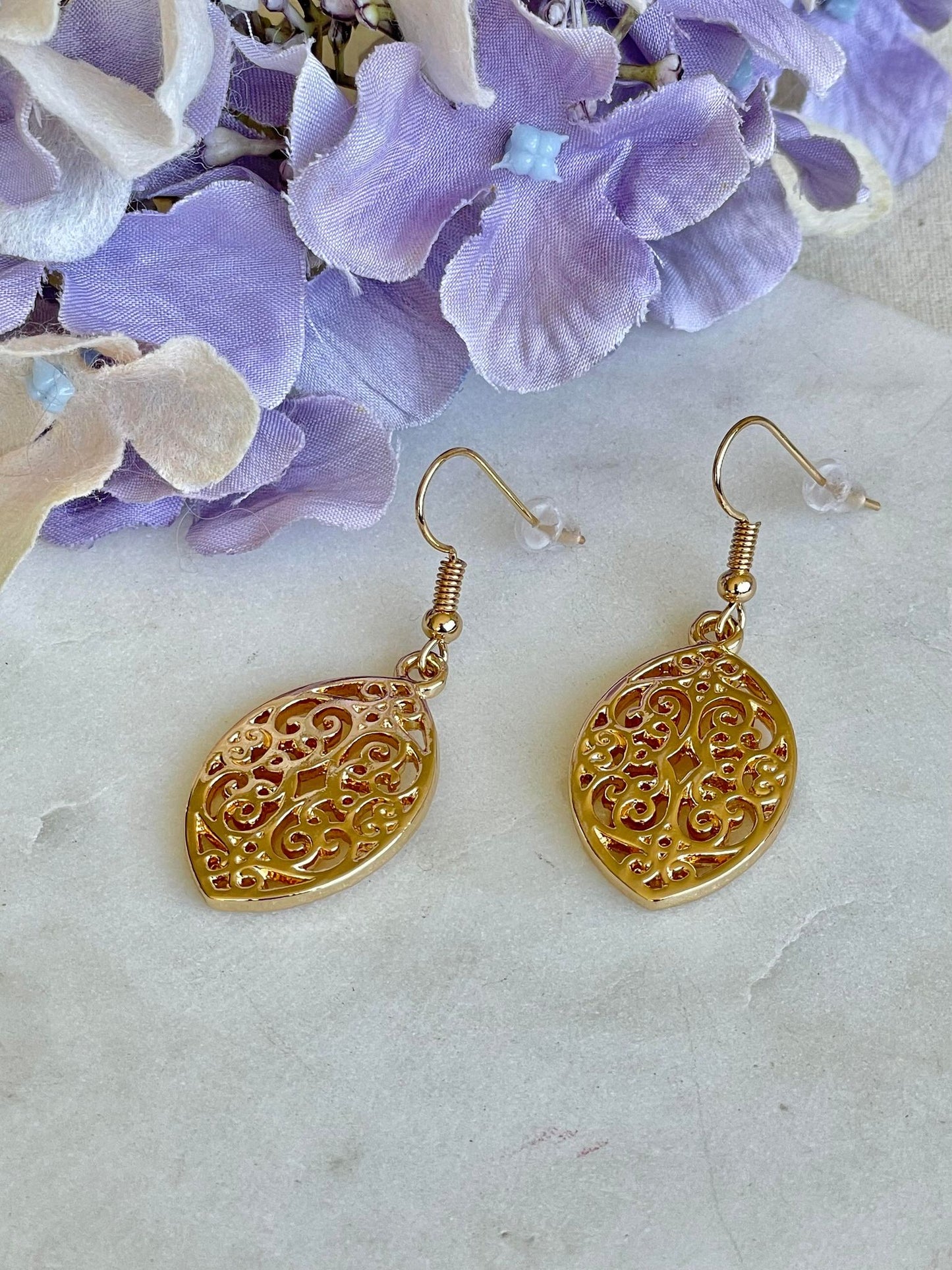 Gold filigree earrings