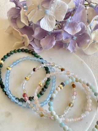 Natural bracelet - brushed aqua