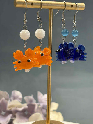 Cute glass crab earrings