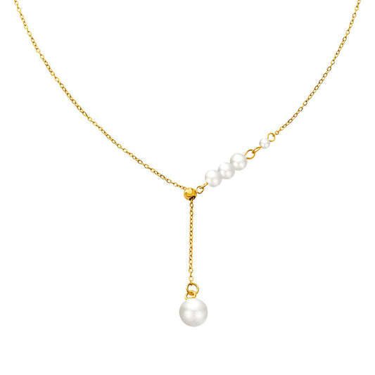 Pearl fishing gold necklace – Tarnish Proof Jewellery