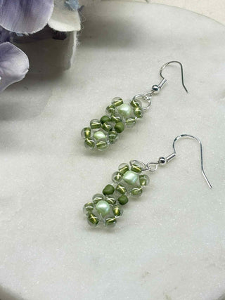 Twice the daisy beaded earring