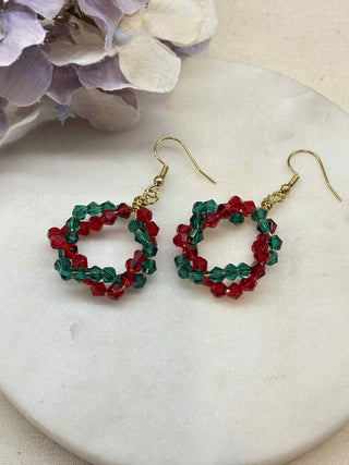 Christmas wreath earrings