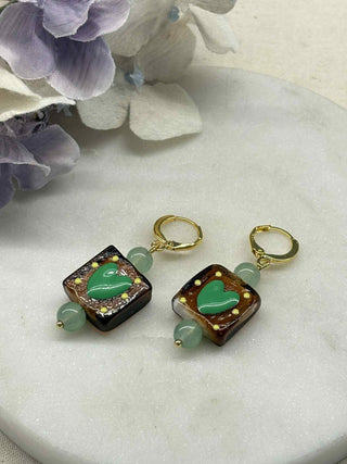Love all boxed up earrings - brown