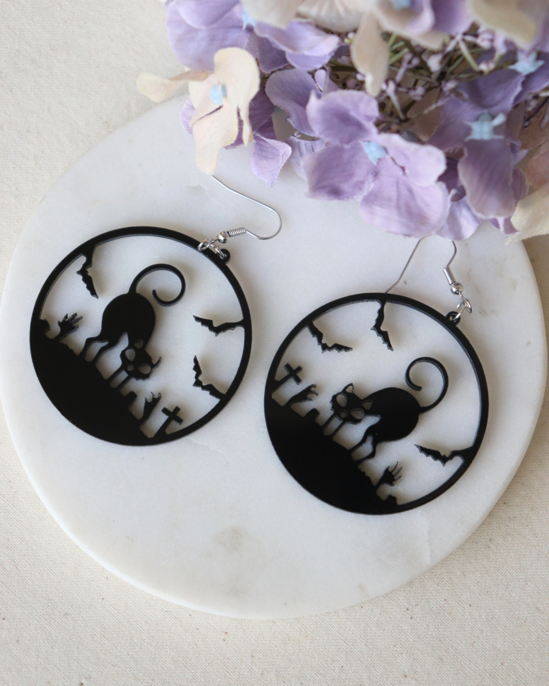 Black Cat Earrings