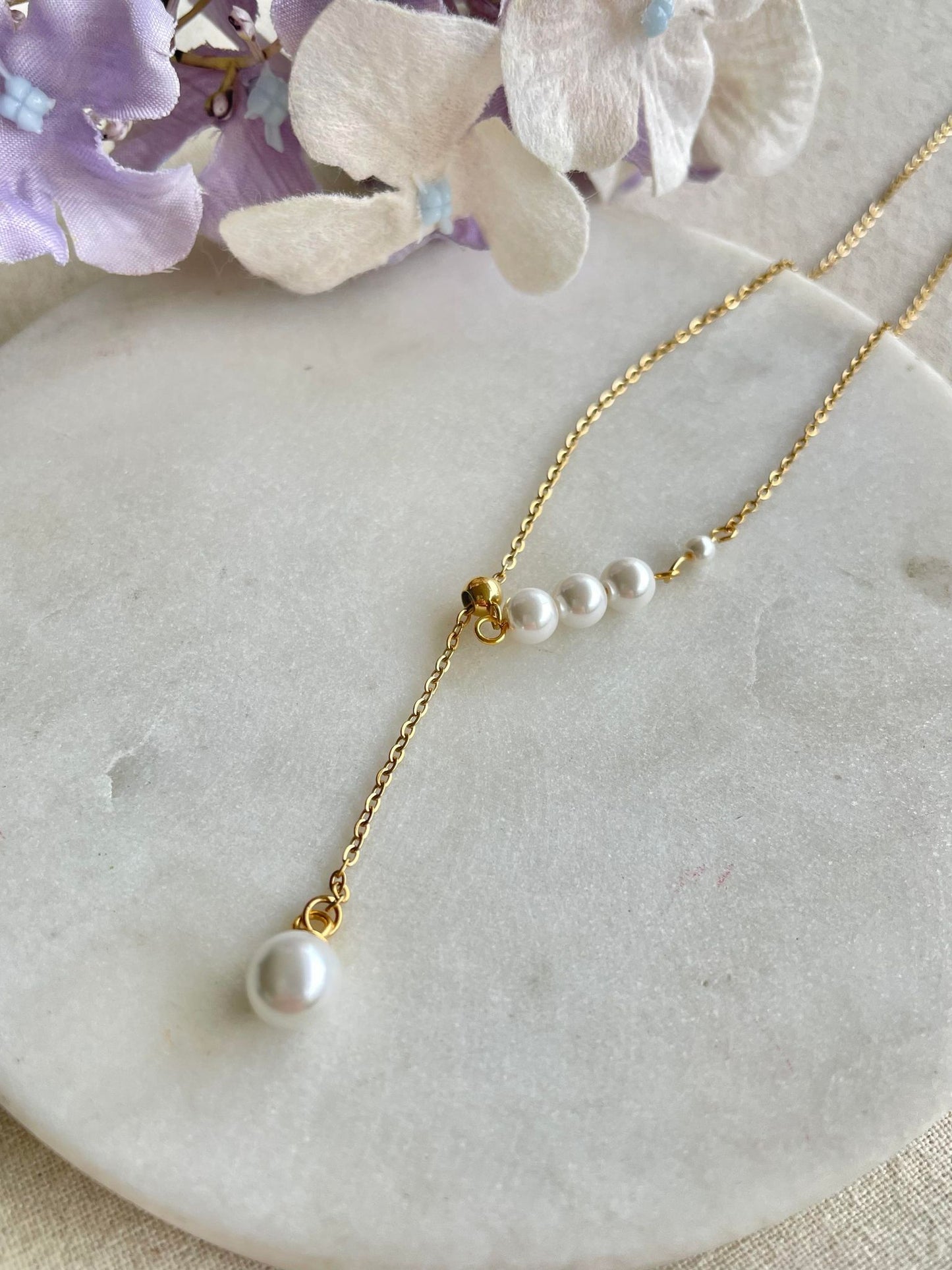 Pearl fishing gold necklace – Tarnish Proof Jewellery