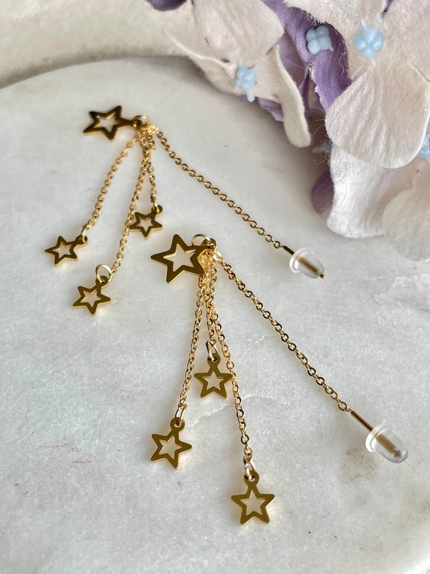 Stars falling around you thread earrings