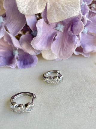Three times the love huggies - sterling silver