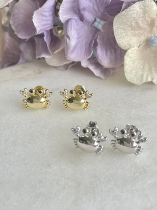 Snippy the sterling silver crab - gold and silver