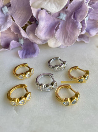 Three times the love huggies - sterling silver