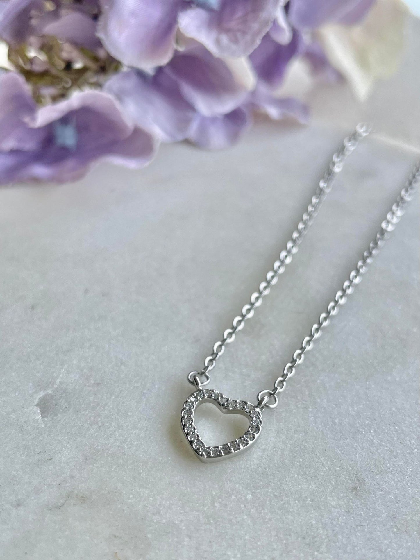 Where my heart is silver necklace
