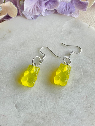 Yellow gummie bear earrings