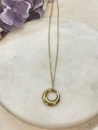 Gold donut pendant necklace – Tarnish Proof Jewellery