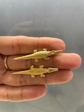 Crocodile rock gold earrings