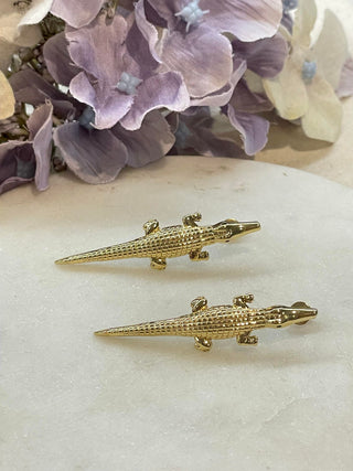 Crocodile rock gold earrings