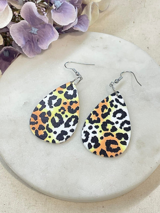 Leopard print earings