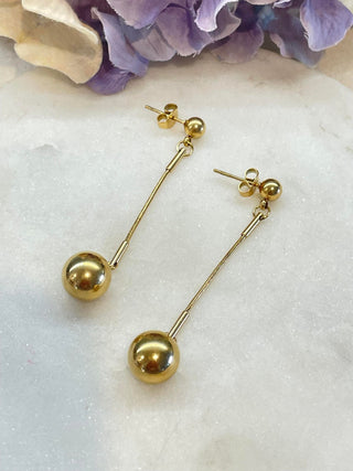 Chain and ball earrings – Tarnish Proof Jewellery