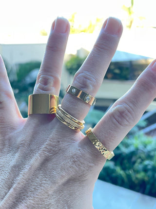 Three is better than one gold rings - size 7 – Tarnish Proof Jewellery