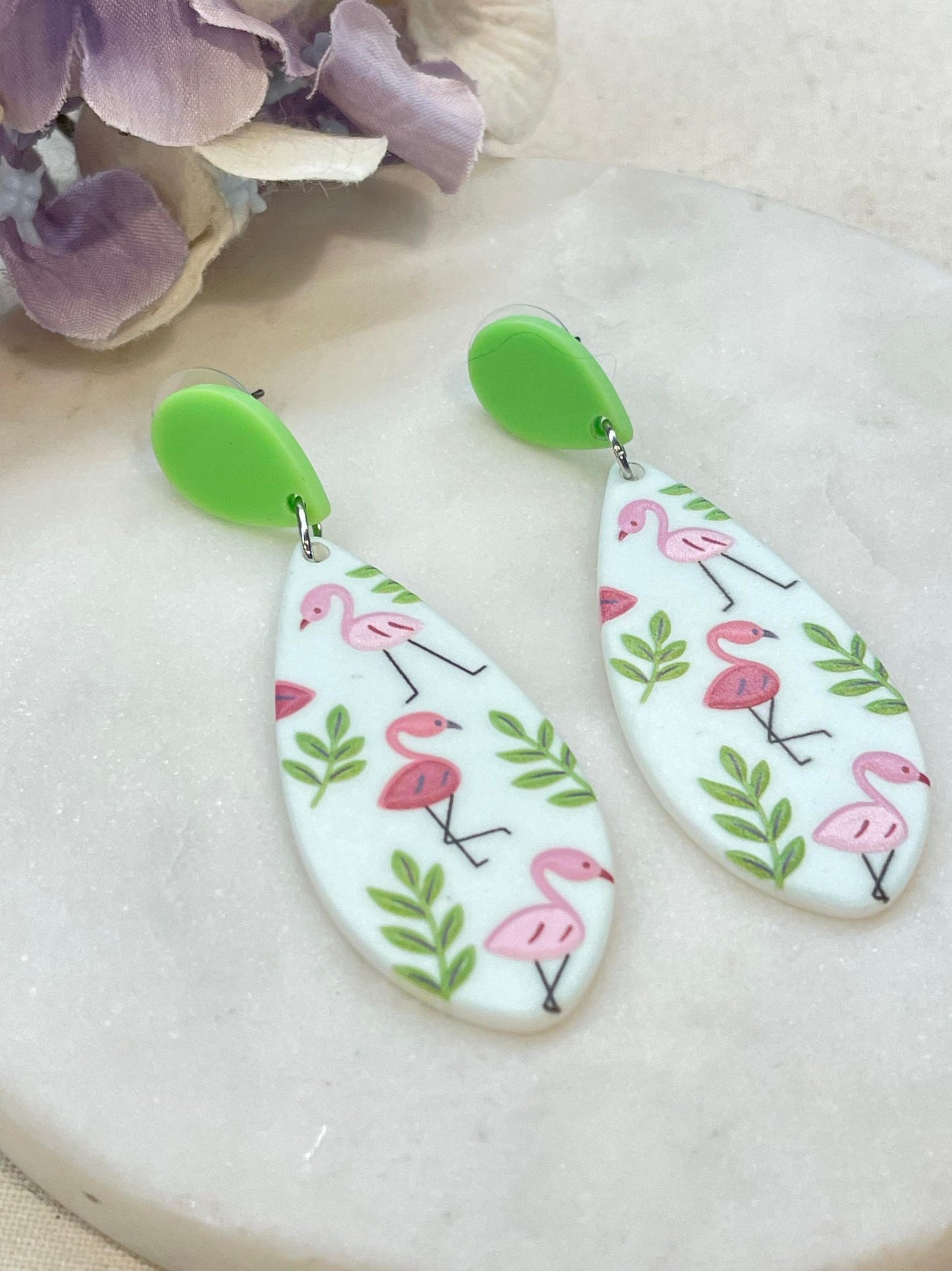 Long legs flamingo earrings