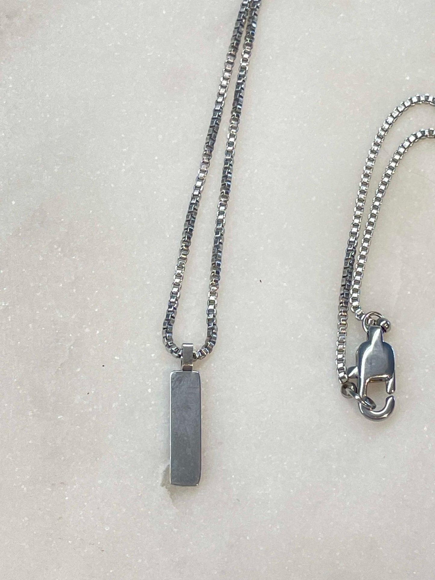 Men's titanium necklace - square chain