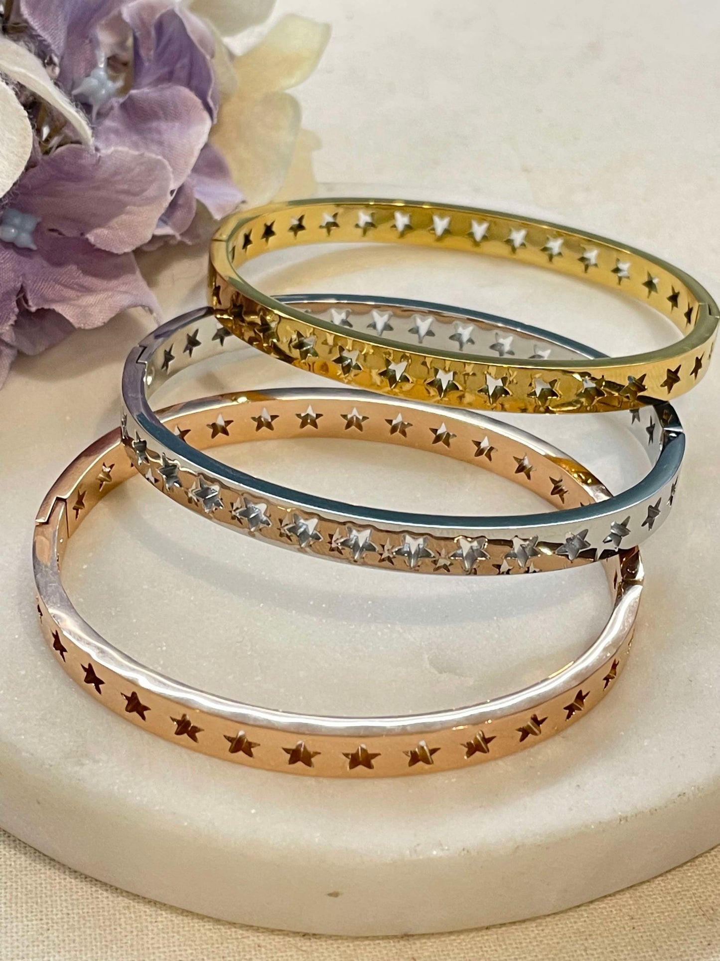 Stars on your arm bangle - gold – Tarnish Proof Jewellery