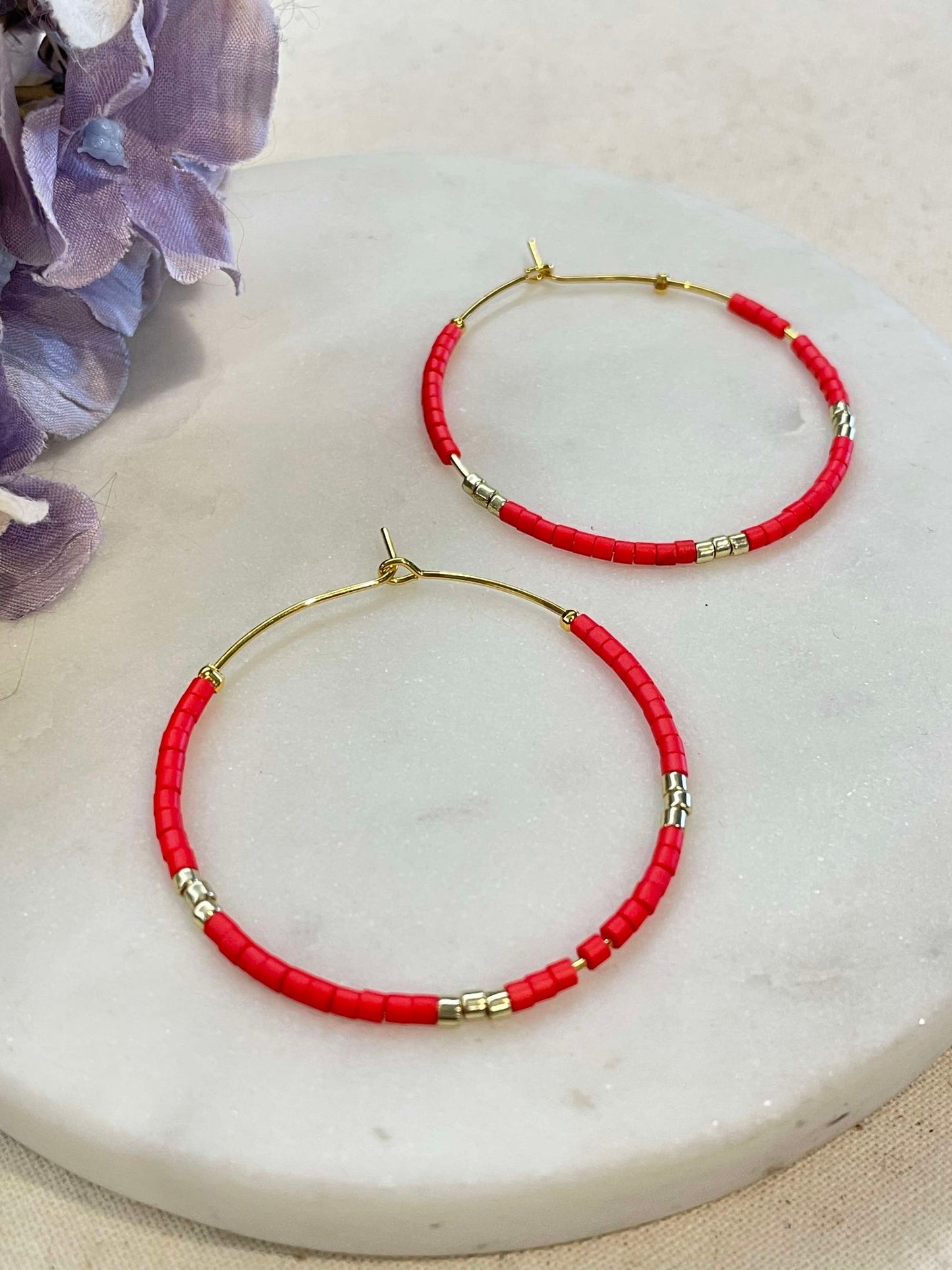 Sing with the sea bead hoop earrings