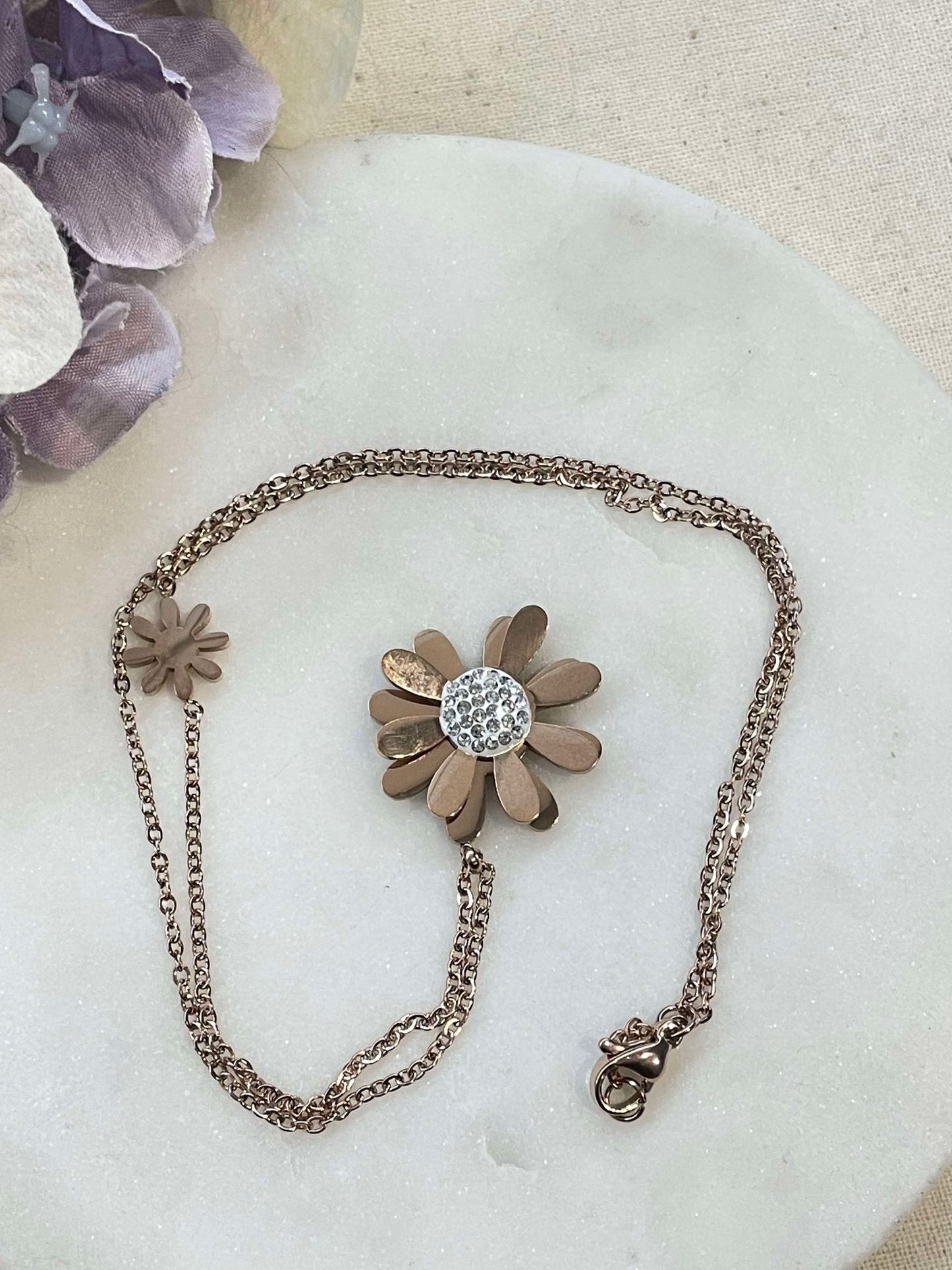 Flowers for you necklace - rose gold – Tarnish Proof Jewellery