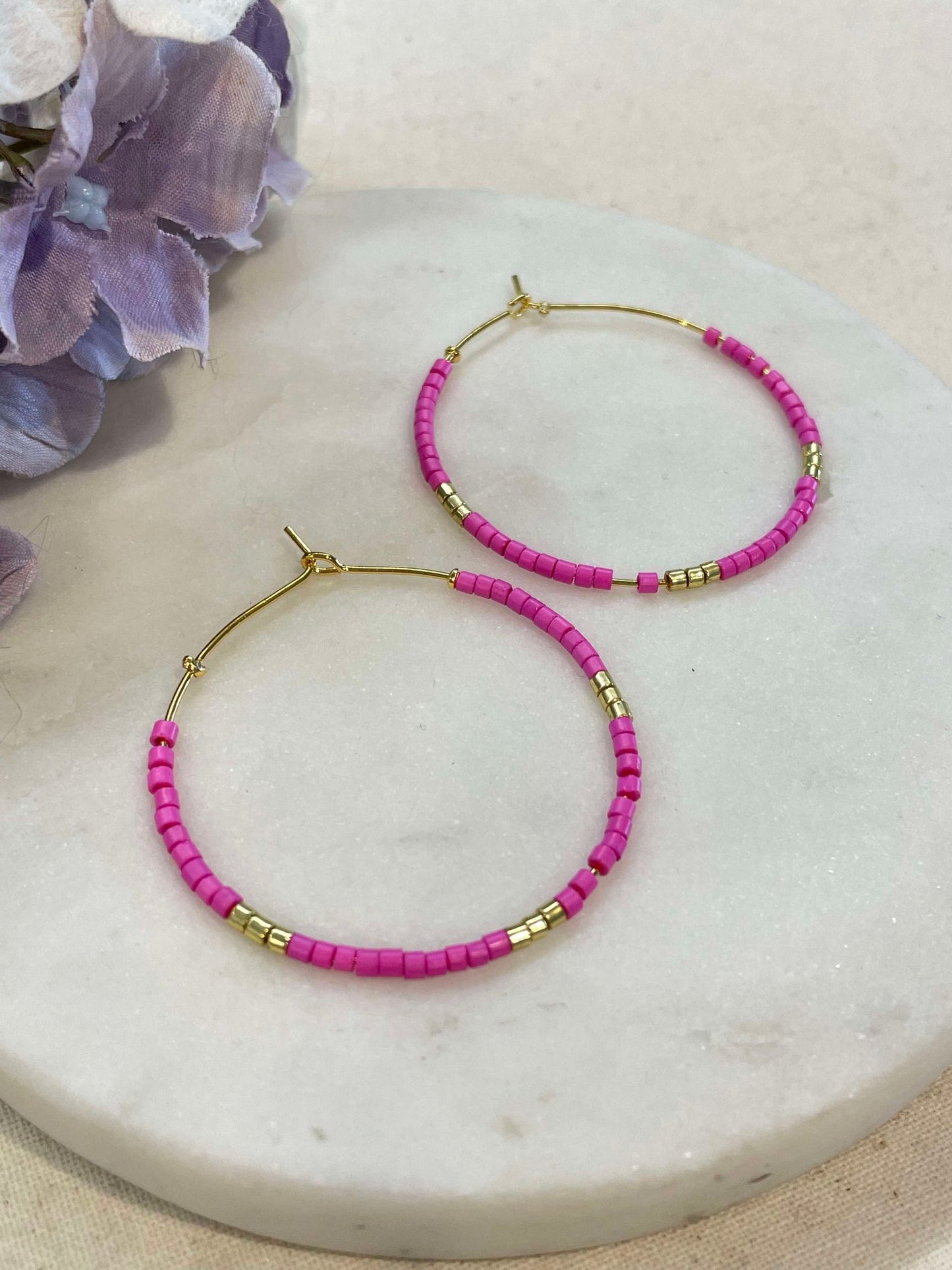 Sing with the sea bead hoop earrings