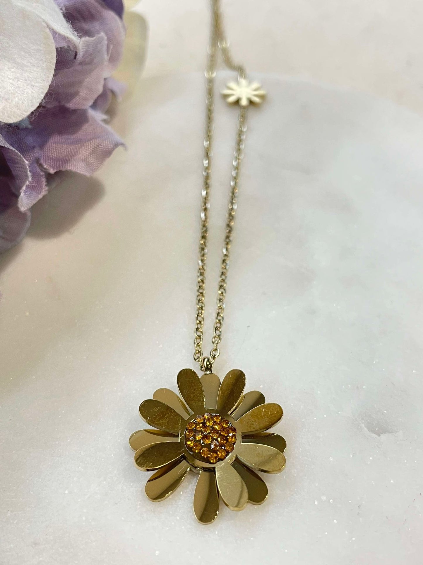 Flowers for you necklace - gold – Tarnish Proof Jewellery