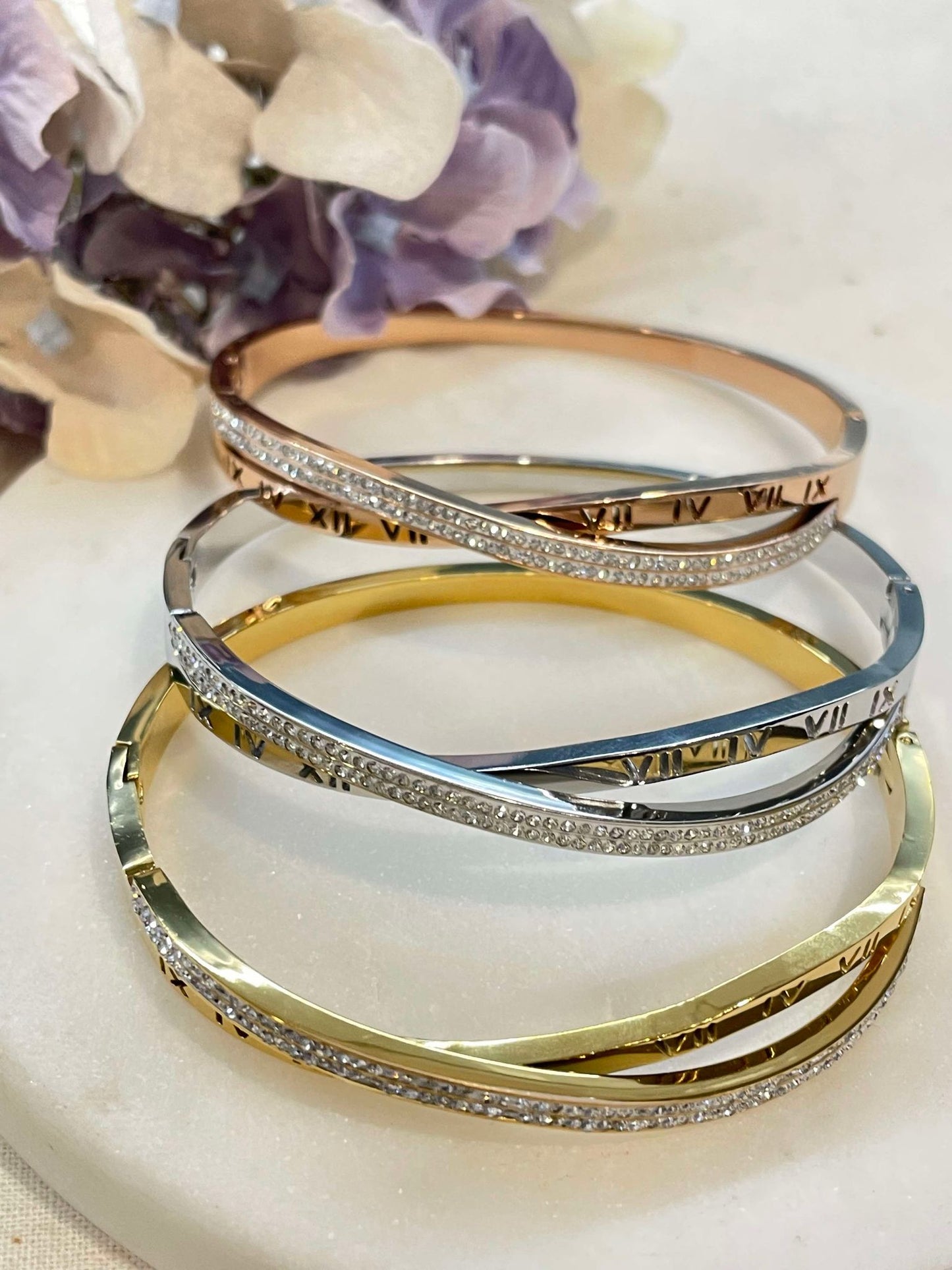 Time with bling bangle - gold – Tarnish Proof Jewellery