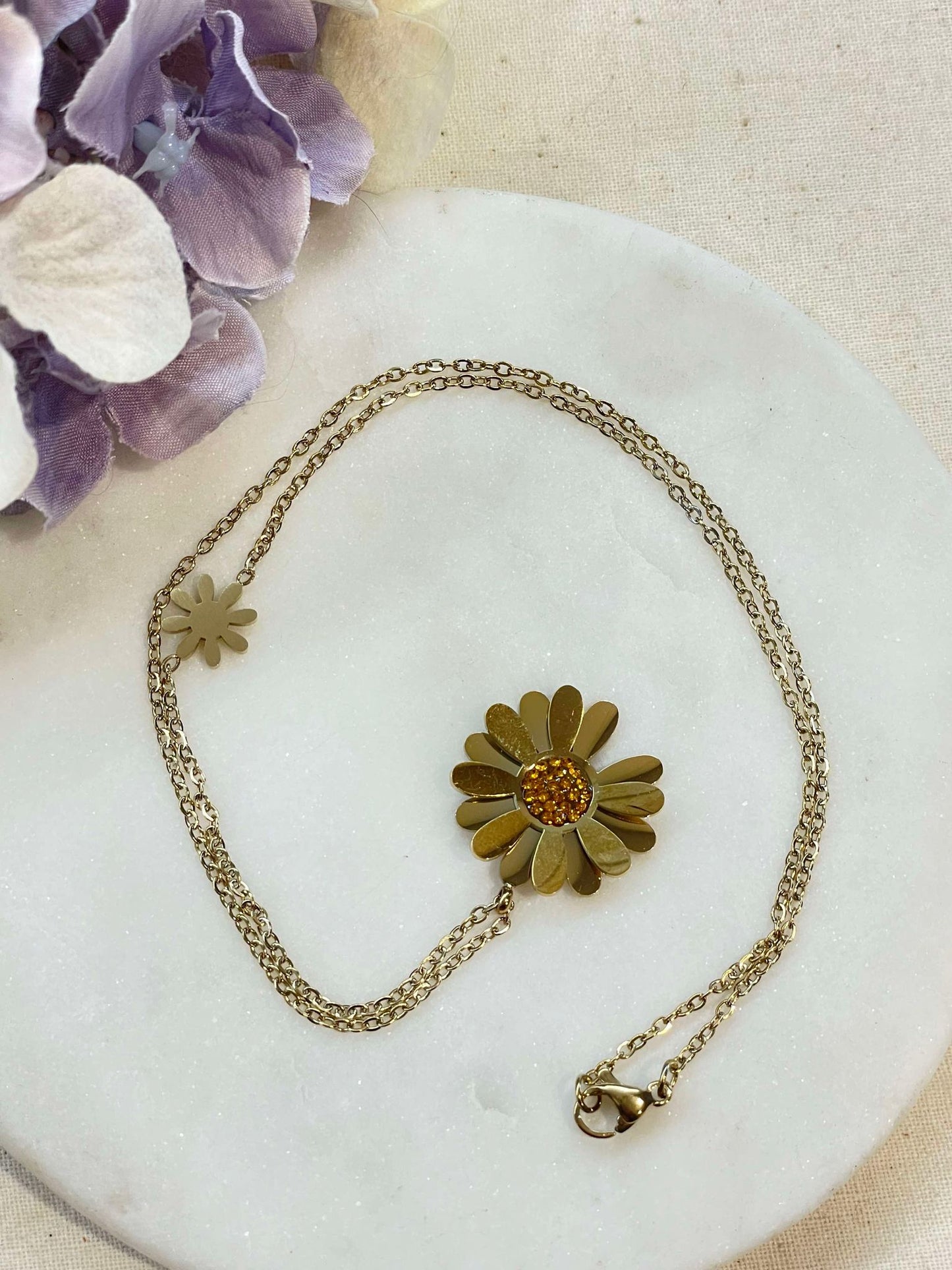 Flowers for you necklace - gold – Tarnish Proof Jewellery