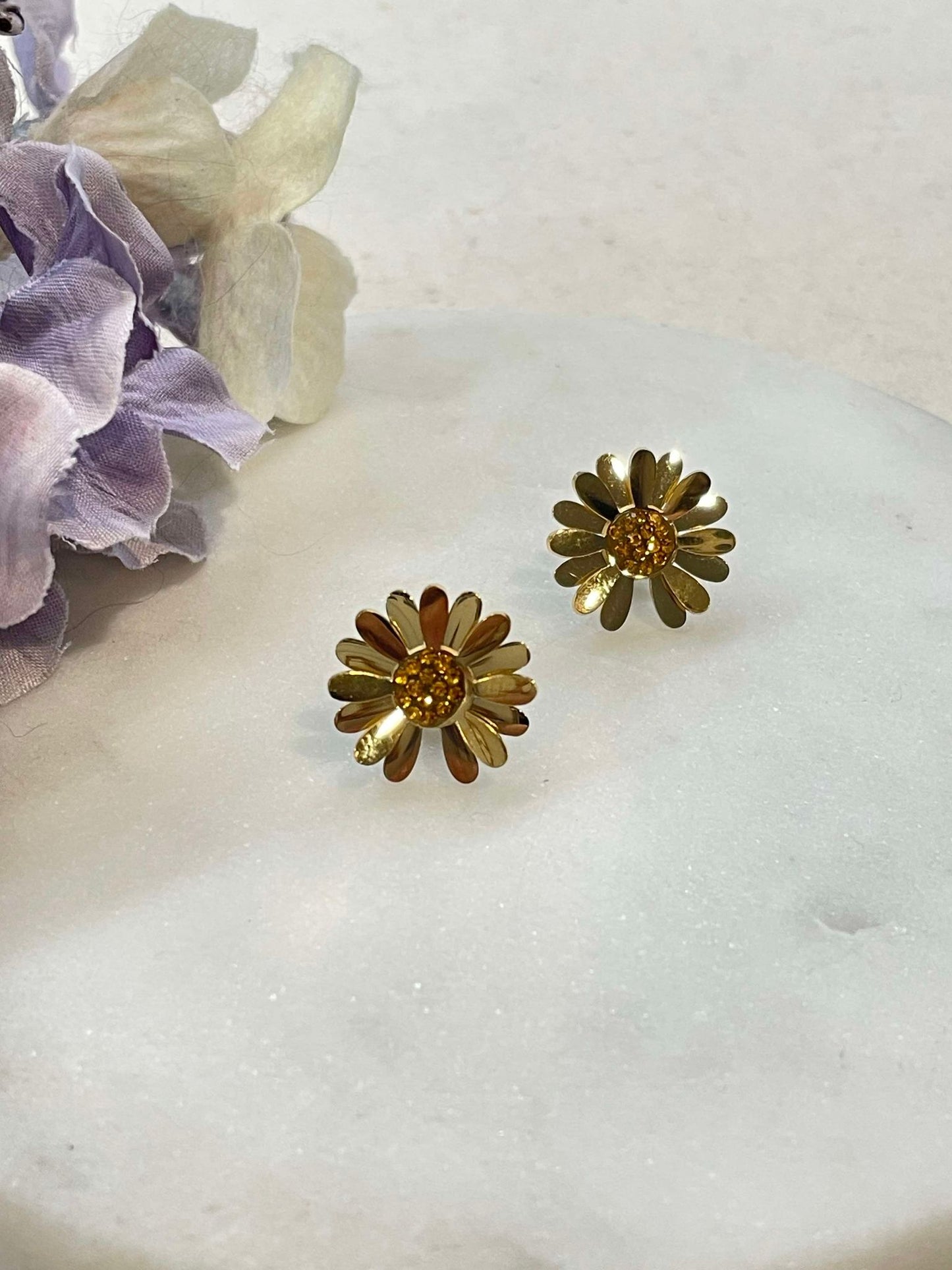 Flowers for you earrings - gold – Tarnish Proof Jewellery