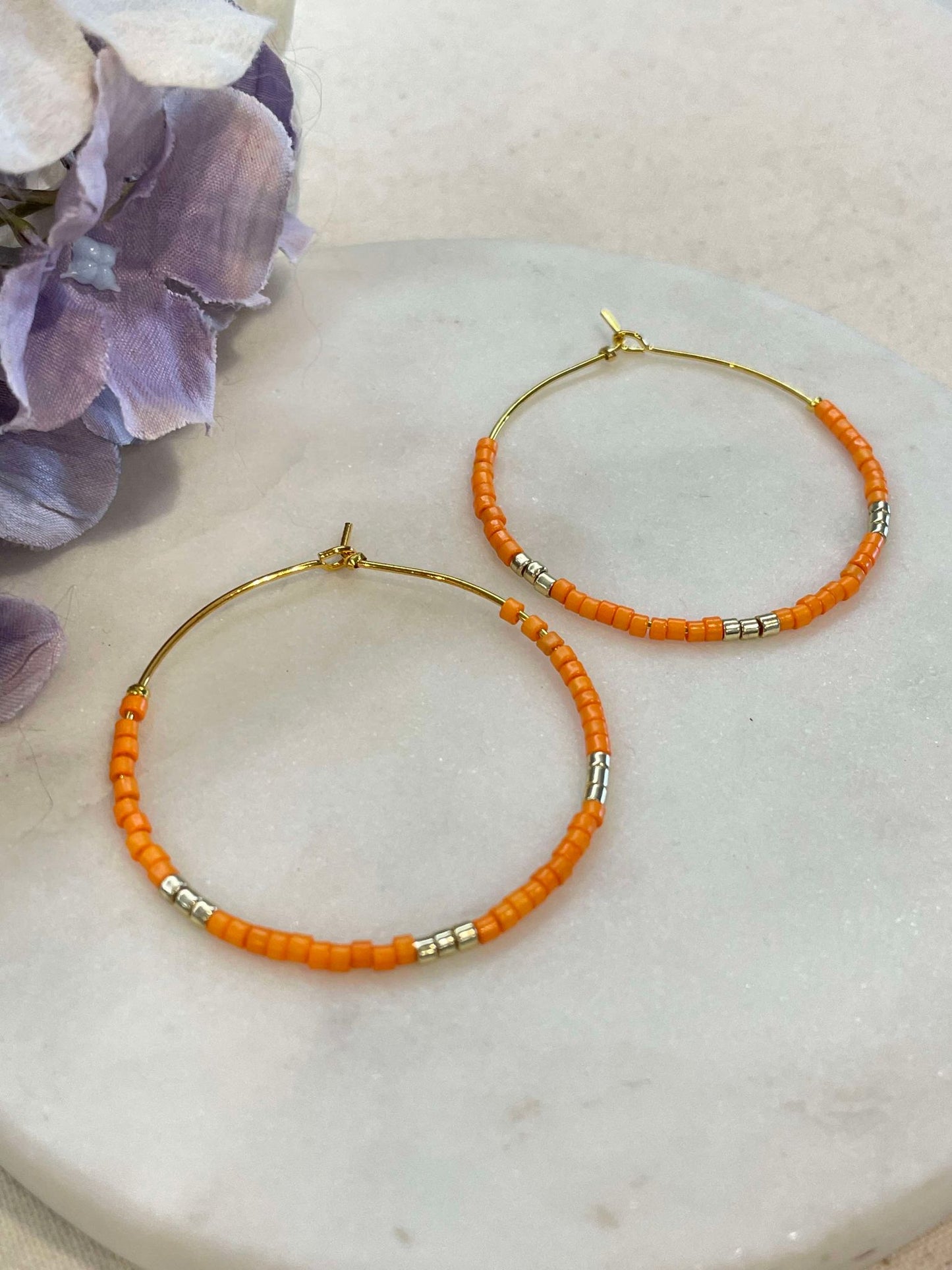 Sing with the sea bead hoop earrings