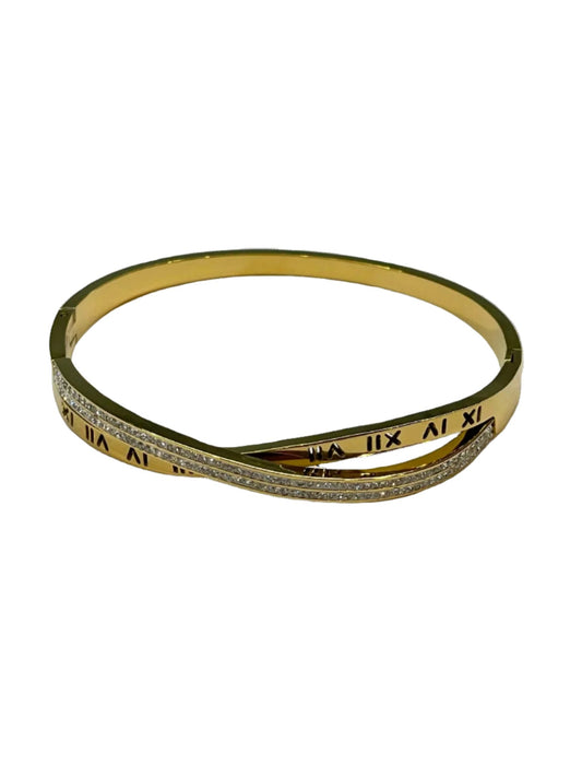 Time with bling bangle - gold – Tarnish Proof Jewellery