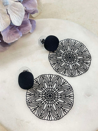 Round filigree drop earrings
